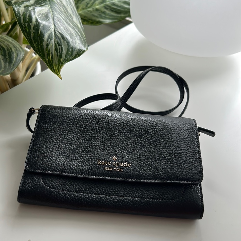 Kate Spade black wallet w/ optional crossbody strap